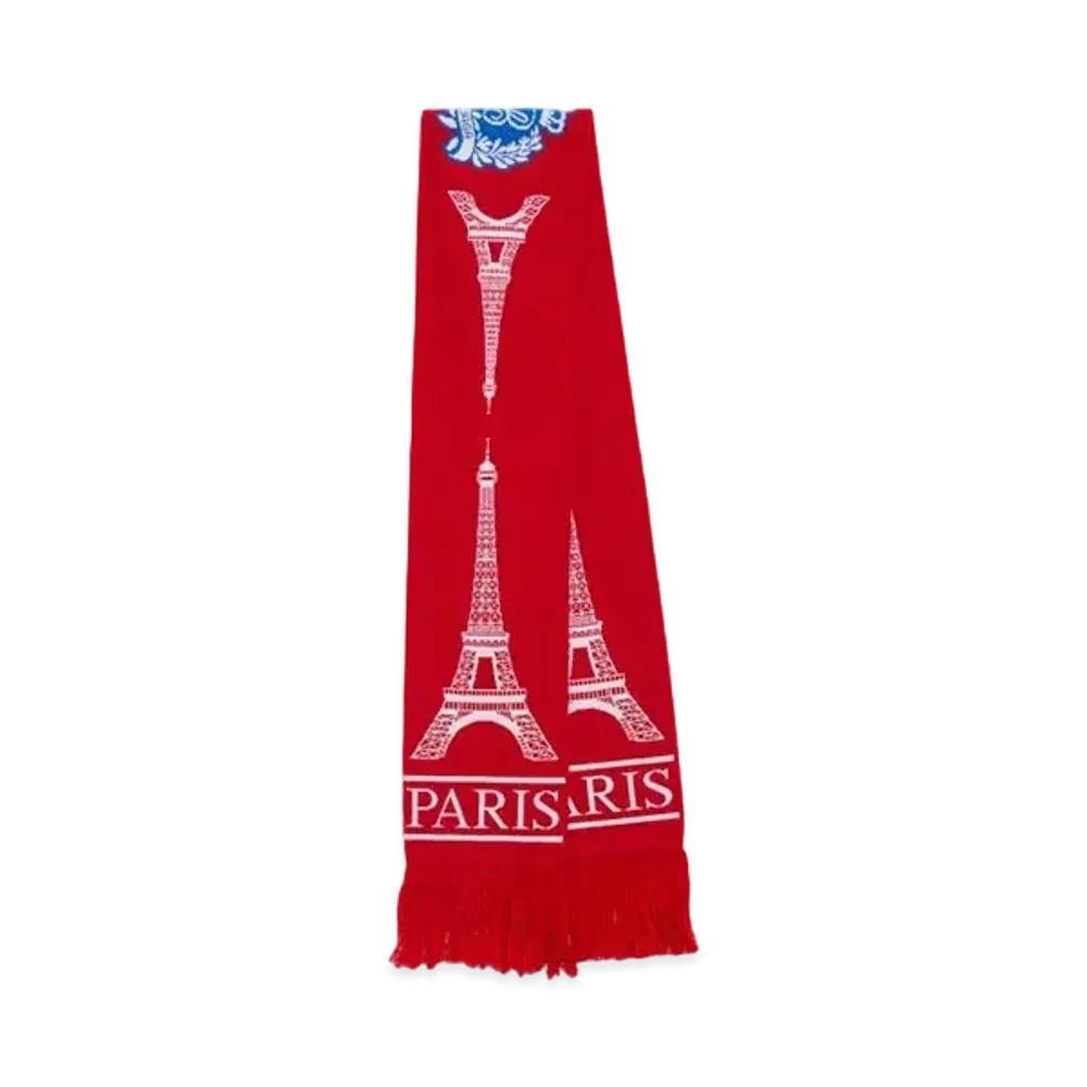 BALENCIAGA Football Scarf in Fine Wool "Red/White"