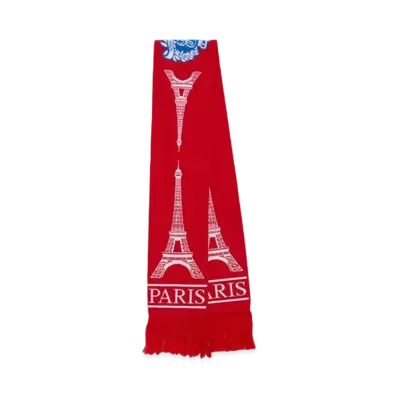 BALENCIAGA Football Scarf in Fine Wool "Red/White"