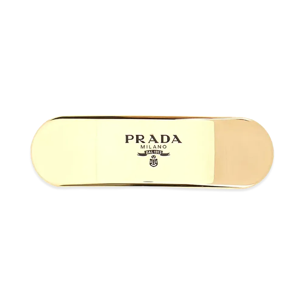 PRADA Women's Metal Hair Clip "Gold"