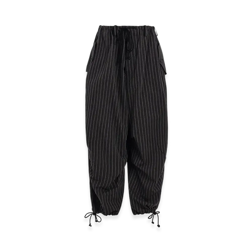 S'YTE Overdyed Stripes Knee Tuck Wide Pants "Black"