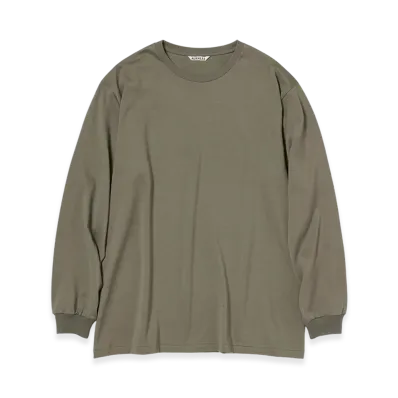 AURALEE Luster Plaiting L/S Tee "Khaki"