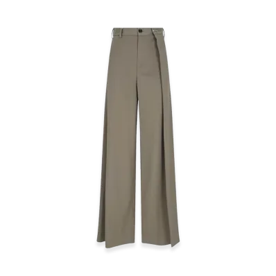 MM6 Maison Margiela Women's Palazzo Trousers With Pleats "Green"