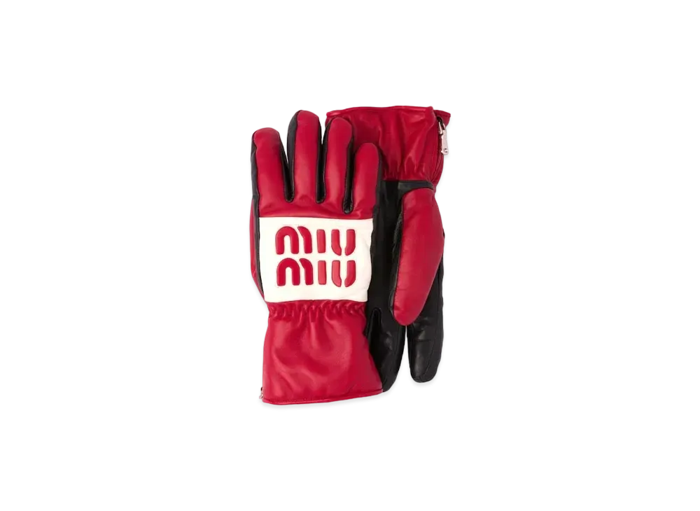 MIU MIU Nappa Leather Globe "Red/White"