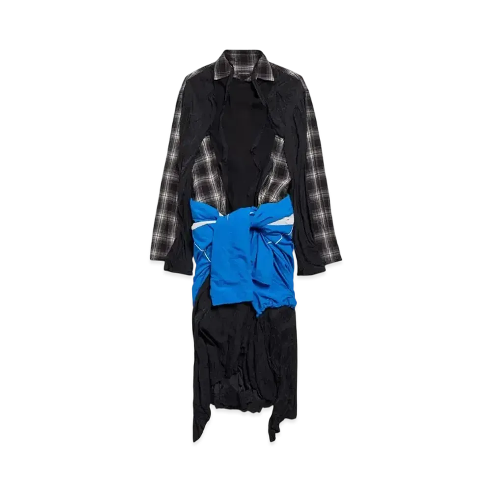 BALENCIAGA Women's Patched Layered Dress "Black/Gray"