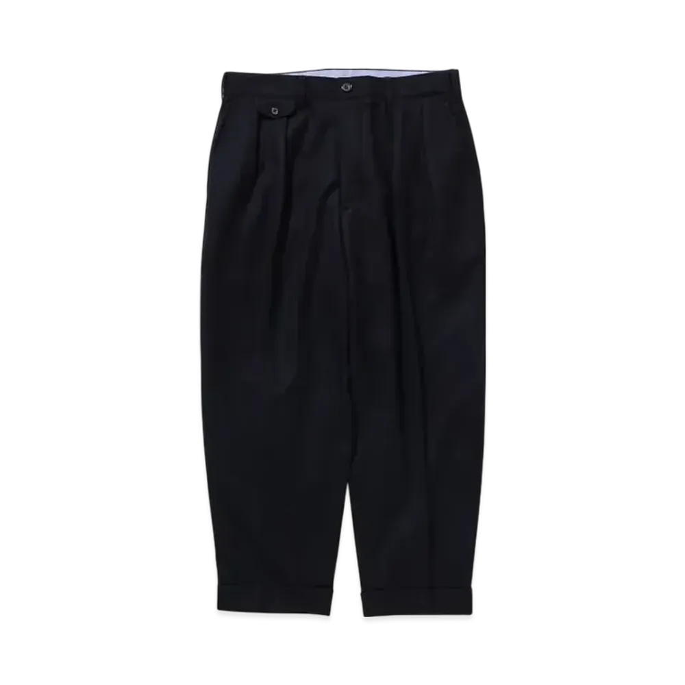 BEAMS 2Pleats Flannel "Navy"