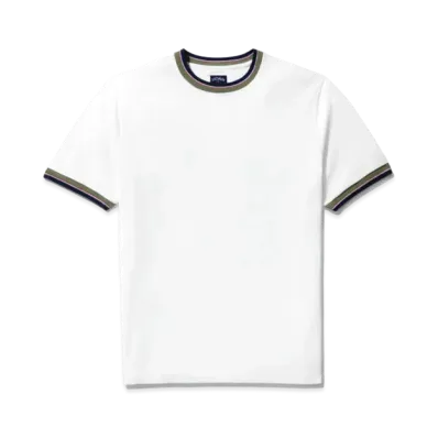 Noah Striped Pique Ringer "White"