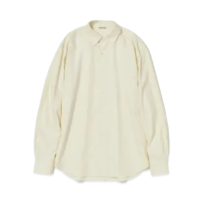 AURALEE Washed Finx Twill Shirt "Light Yellow"