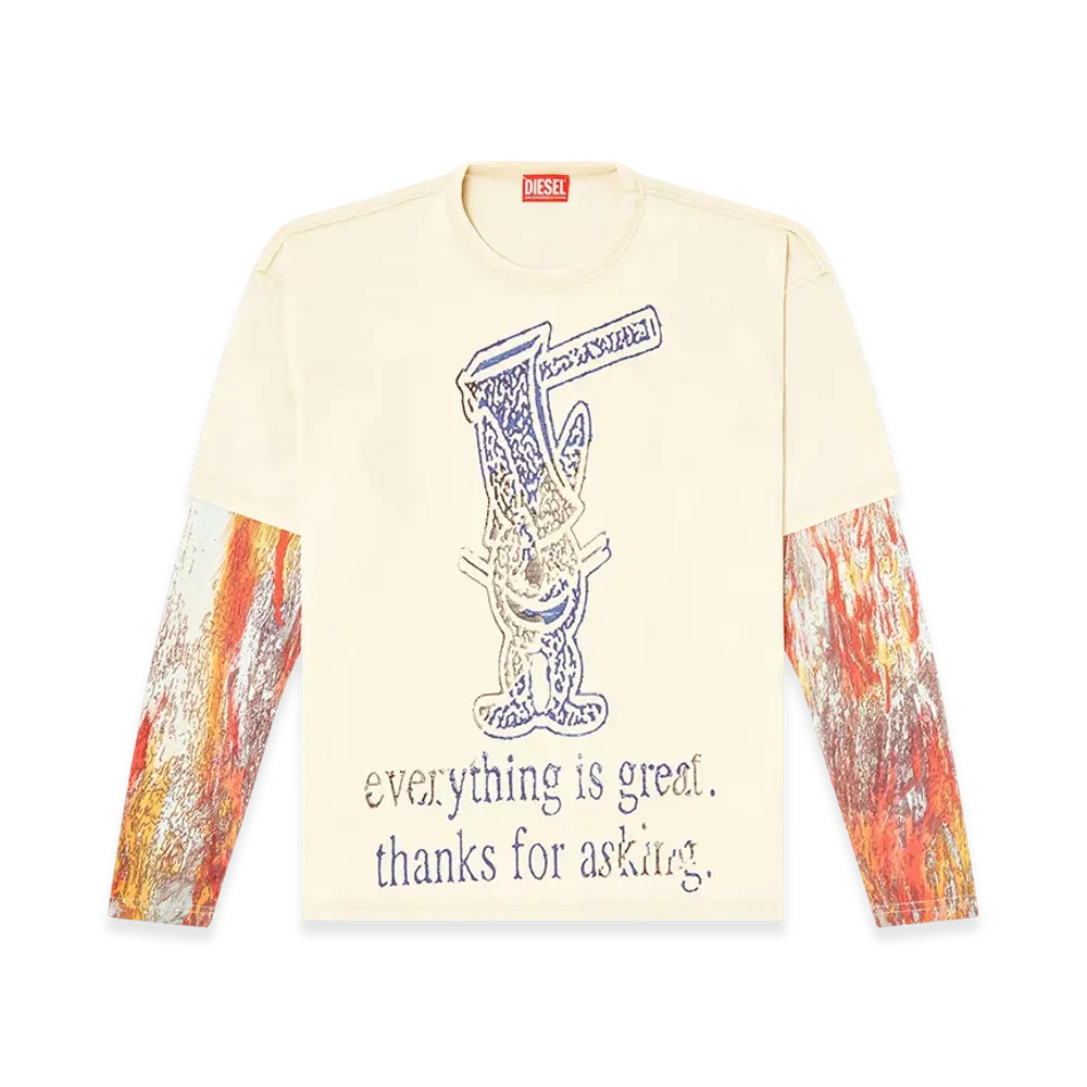 Diesel T-Boxt-Db-Ls-Rib-T1 Long Sleeve T-Shirt "Beige"