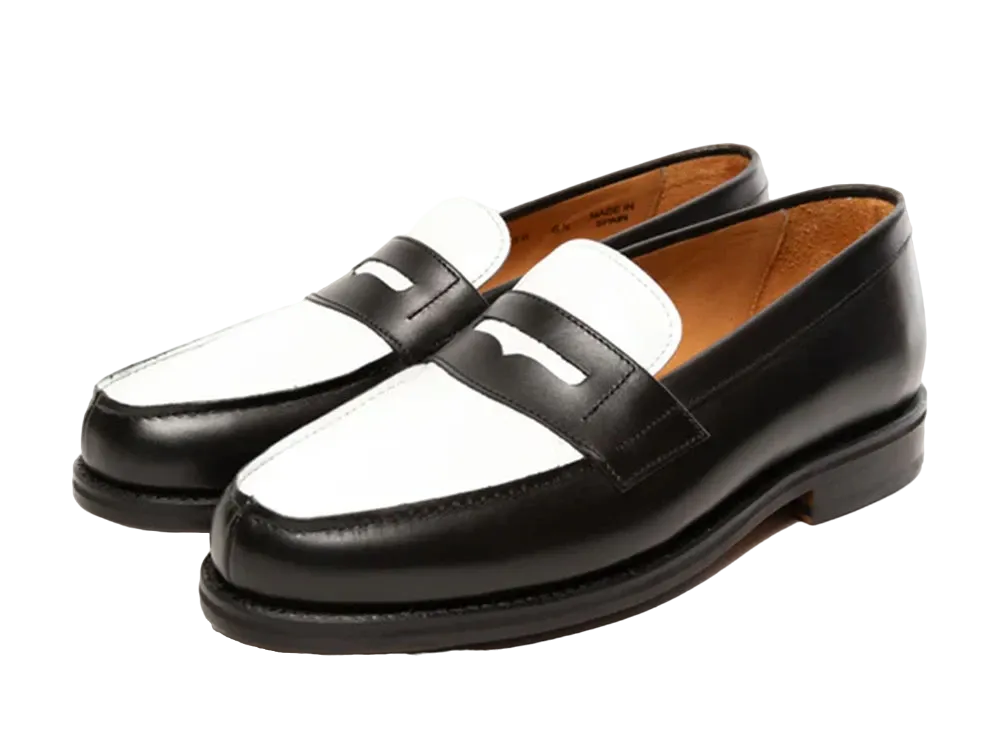 Berwick Coin Loafer HO217 Box Calf "Black/White" 4456BLDIBK Wide