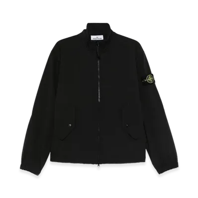 Stone Island Water And Wind Resistant Stand Collar Jacket "Black"
