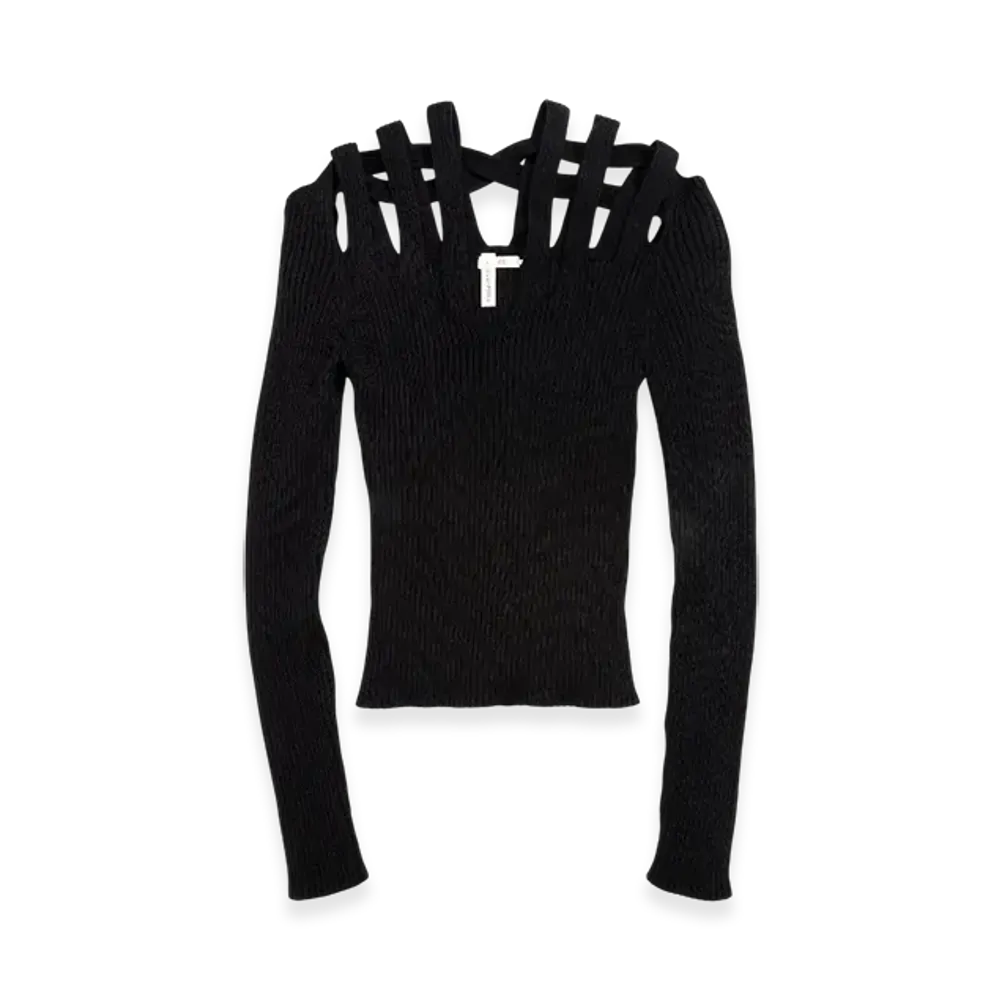 H&M x Glenn Martens Cutout Rib Knit Top "Black"
