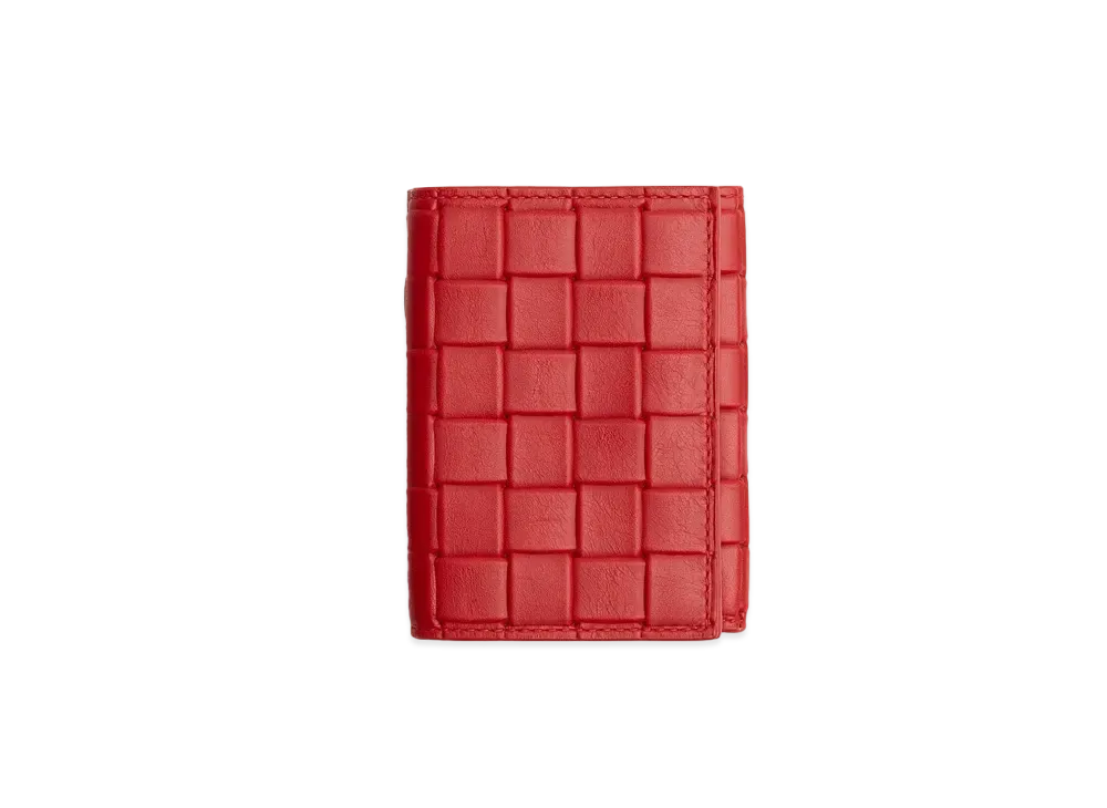 Bottega Veneta Trifold Flap Wallet "Chili"