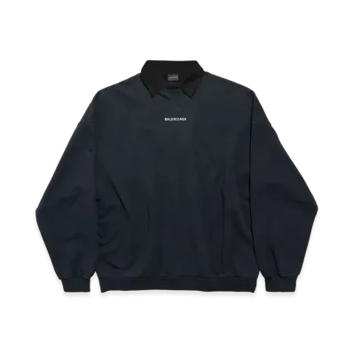 BALENCIAGA BALENCIAGA Back Shirt Collar Crewneck "Faded Black"