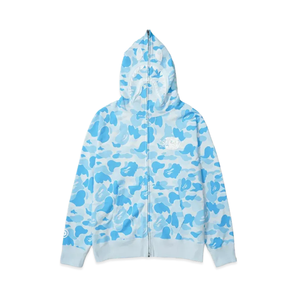 A BATHING APE Icy Bape Abc Camo Shark Full Zip Hoodie "Sax"