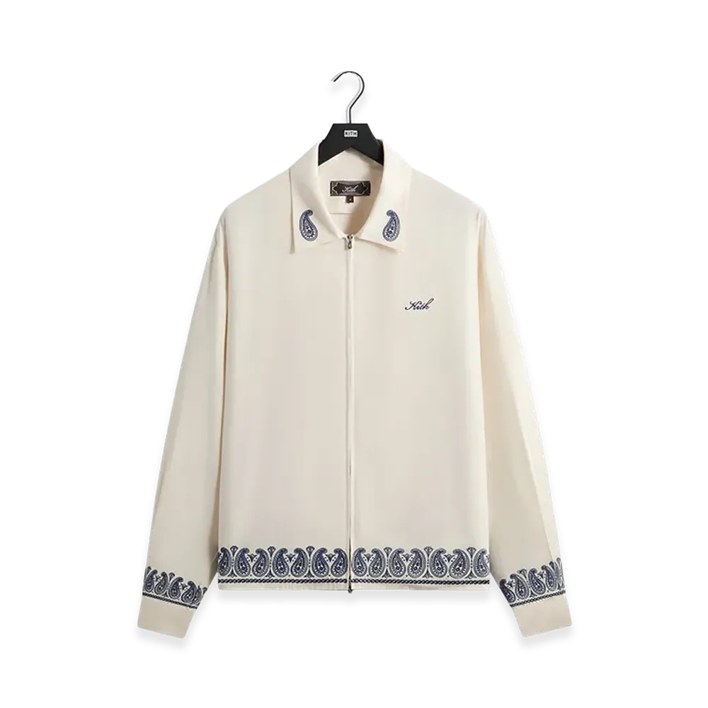 Kith Cupro Linen Zip Front Sanford Shirt "Silk"