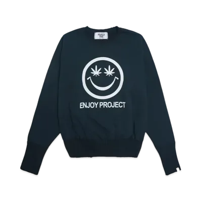Perfect ribs Strange Sleeve Crew Neck Sweat Shirt "Charcoal Green"