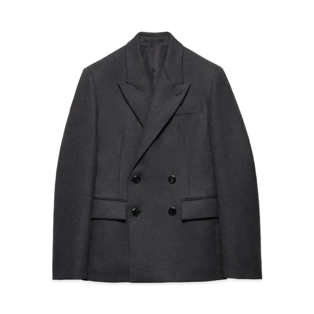 PRADA Men's Double-Breasted Wool Jacket "Gray"