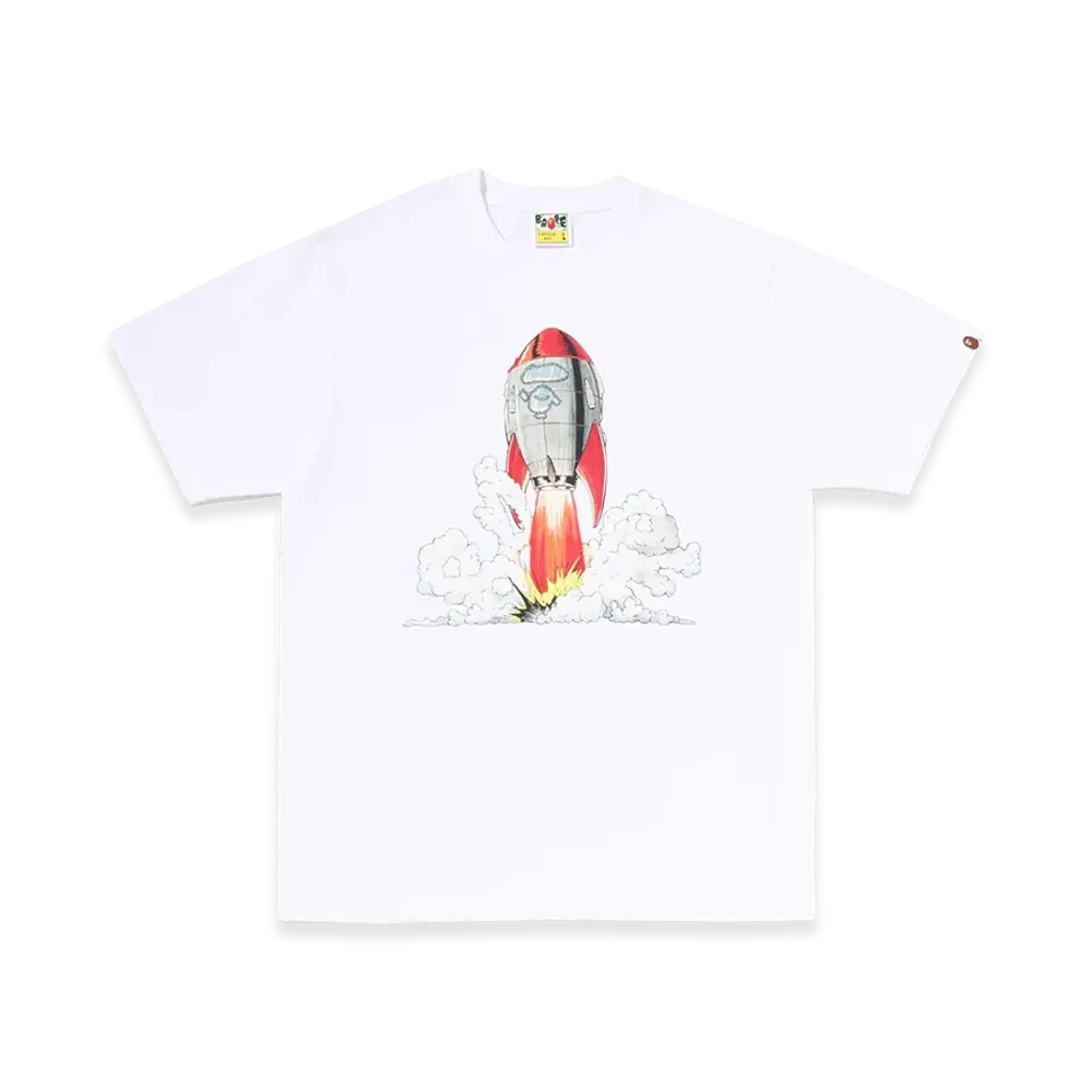 A BATHING APE Ape Head Rocket Tee "White"