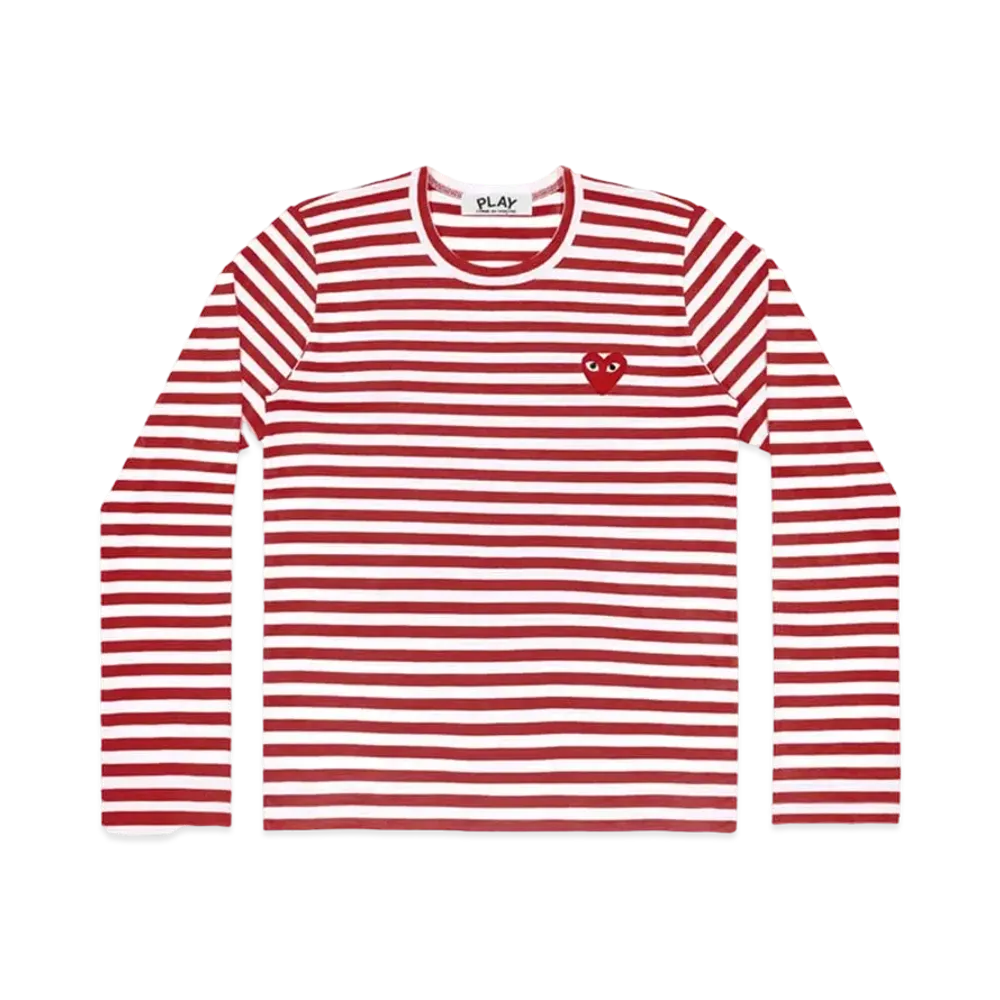 PLAY COMME des GARCONS Striped T-Shirt Mens "Red/White"