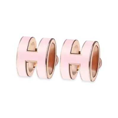 Hermes Pop H Earrings "Rose Gold/Rose Dragee"