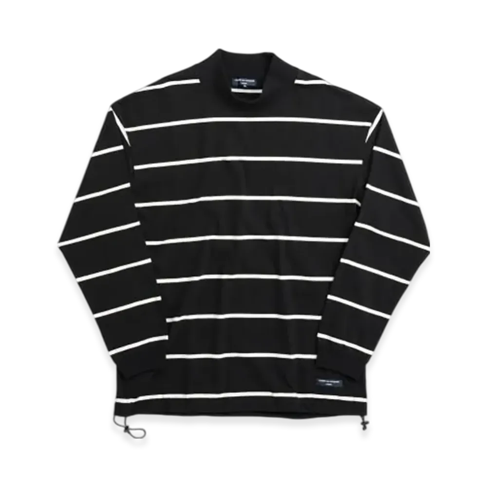 COMME des GARCONS HOMME Mock Neck Borde L/S T "Black/Gray"