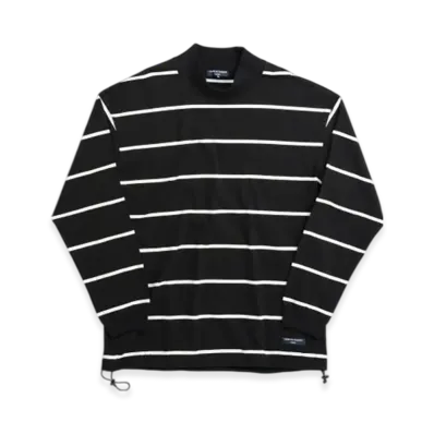 COMME des GARCONS HOMME Mock Neck Borde L/S T "Black/Gray"