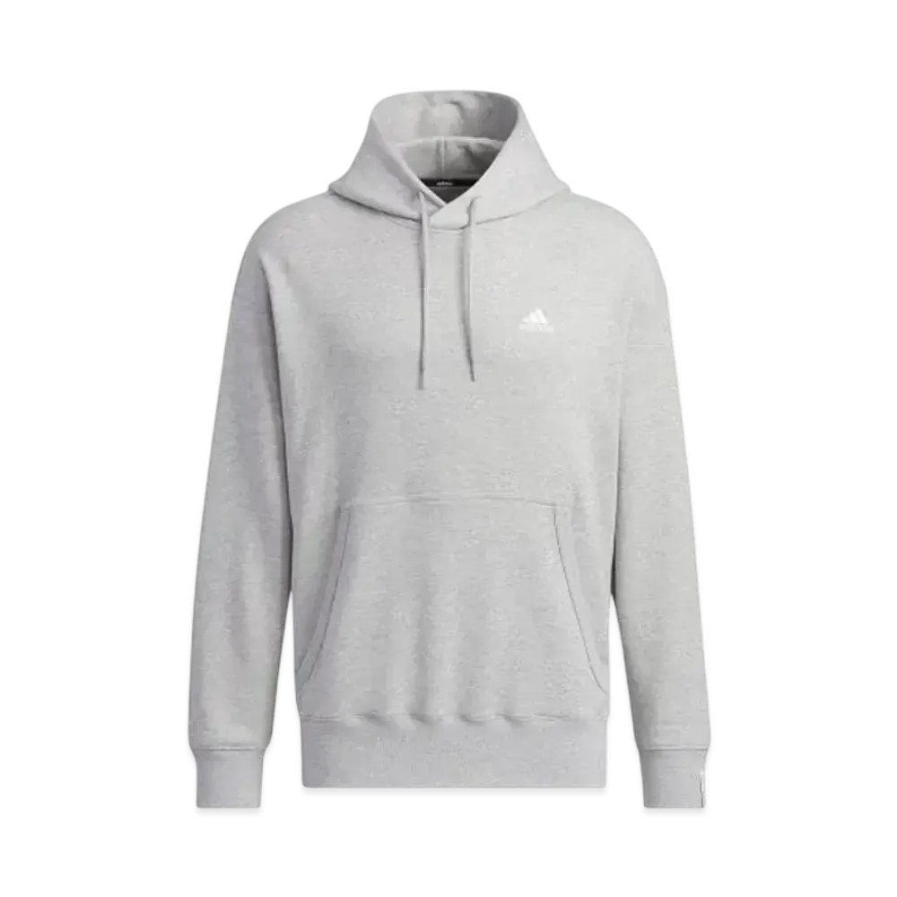 adidas Essentials Plus Loose Fit Small Logo French Terry Pullover Parka "Medium Grey Heather"