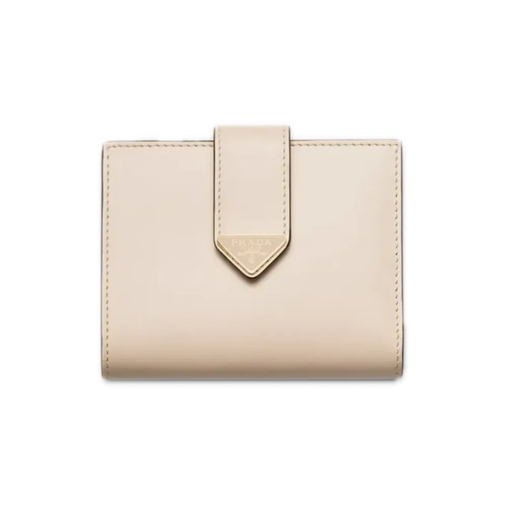 PRADA City Calf Tab Wallet "Beige"
