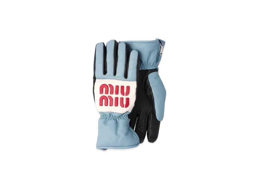 MIU MIU Nappa Leather Globe "Sky Blue/White/Red"