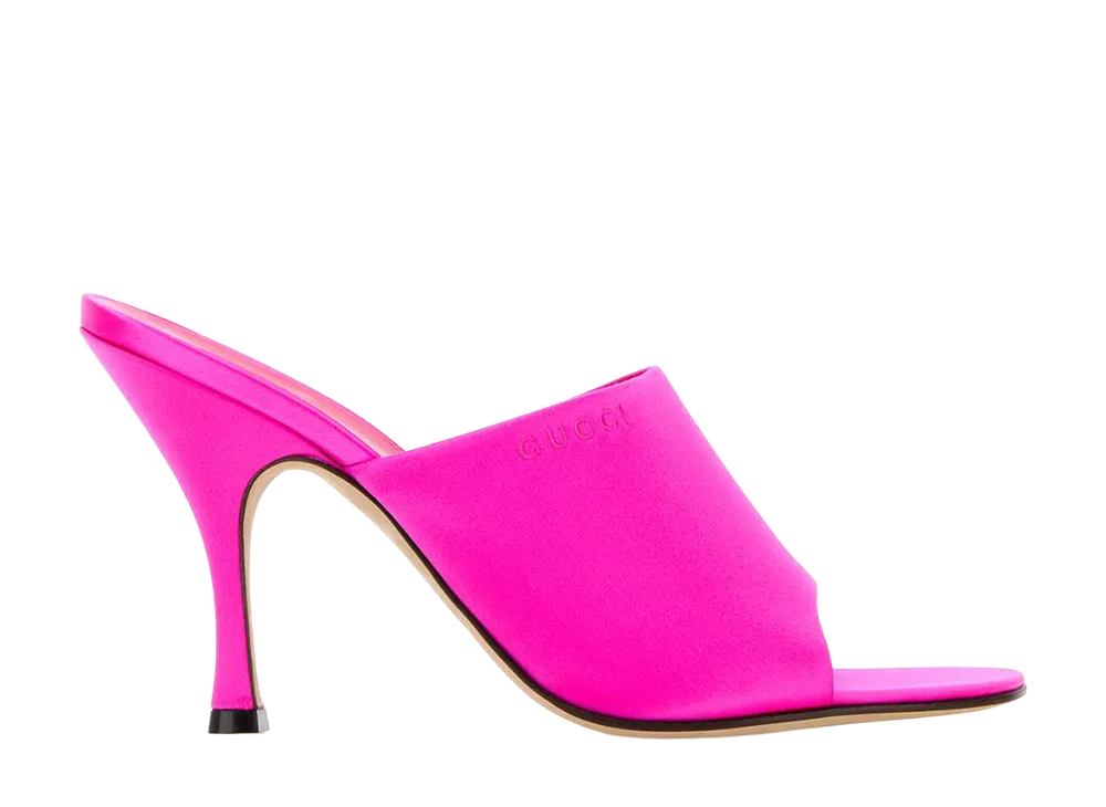 GUCCI Women's Fuchsia Satin Mules "Pink"