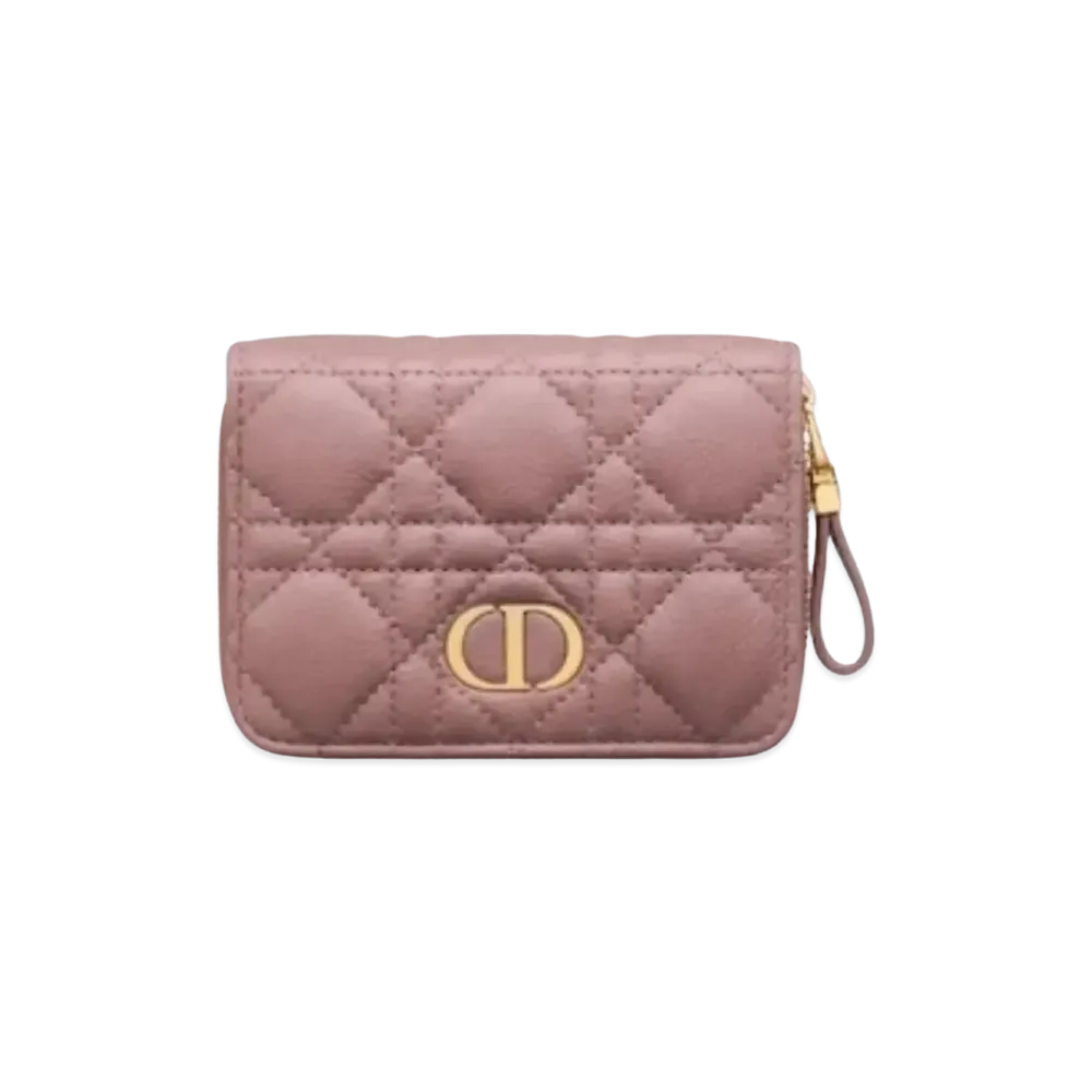 Dior Caro Small Zipper Wallet "Pink"