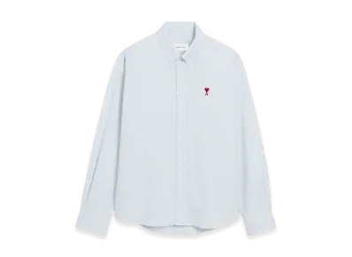 AMI PARIS Cotton Button Down Ami De Coeur Shirt "Blue"