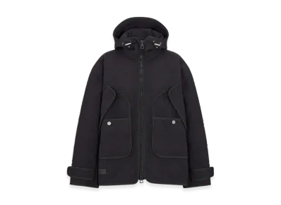 Dior Women's Quilted Technical Taffeta Macrocannage Hooded Anorak "Black"