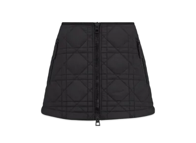 Dior Women's Macrocannage Miniskirt Quilted Technical Taffeta "Black"