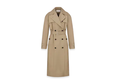 Dior Women's Cotton Gabardine Trench Coat "Beige"