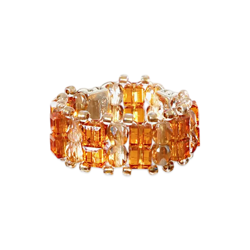 NEEDLES Crystal Beads Double Row Ring "Orange"