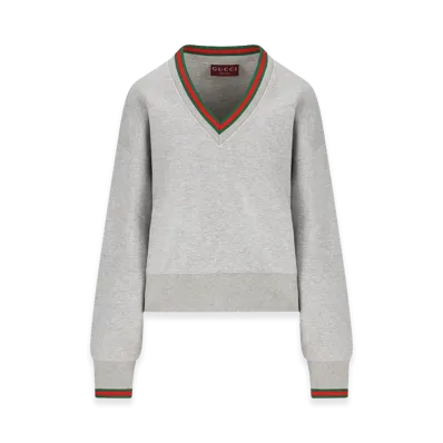 GUCCI Women's 'Web' Sweatshirt "Gray"