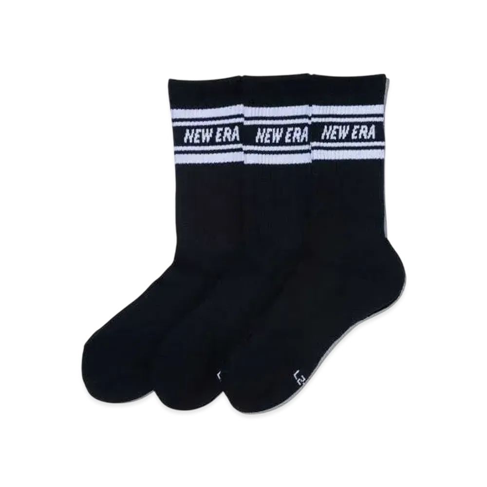 NEW ERA Socks Crew 3 Pair Line "Black"