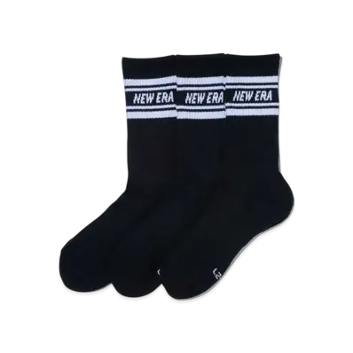 NEW ERA Socks Crew 3 Pair Line "Black"