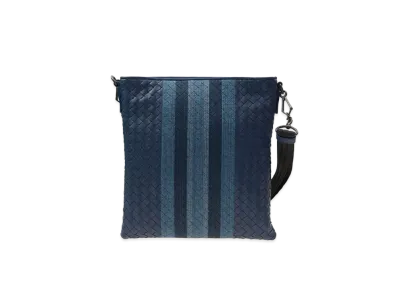 Bottega Veneta Lambskin Crossbody Bag "Blue"