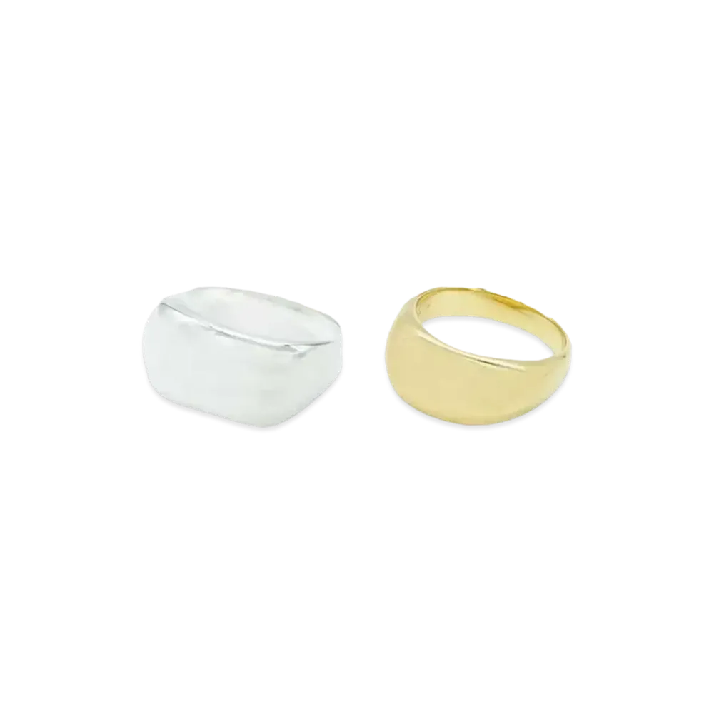 KNOWHOW Twin Ring "SILVER/18KGP"