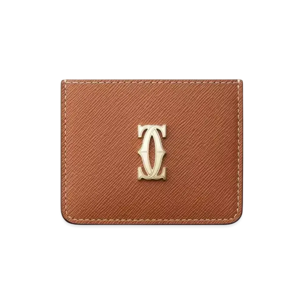 Cartier Simple Card Holder, C de Cartier "Caramel"