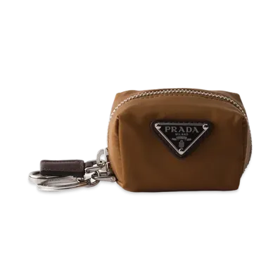 PRADA Re-Nylon x Leather Mini Pouch "Brandy"