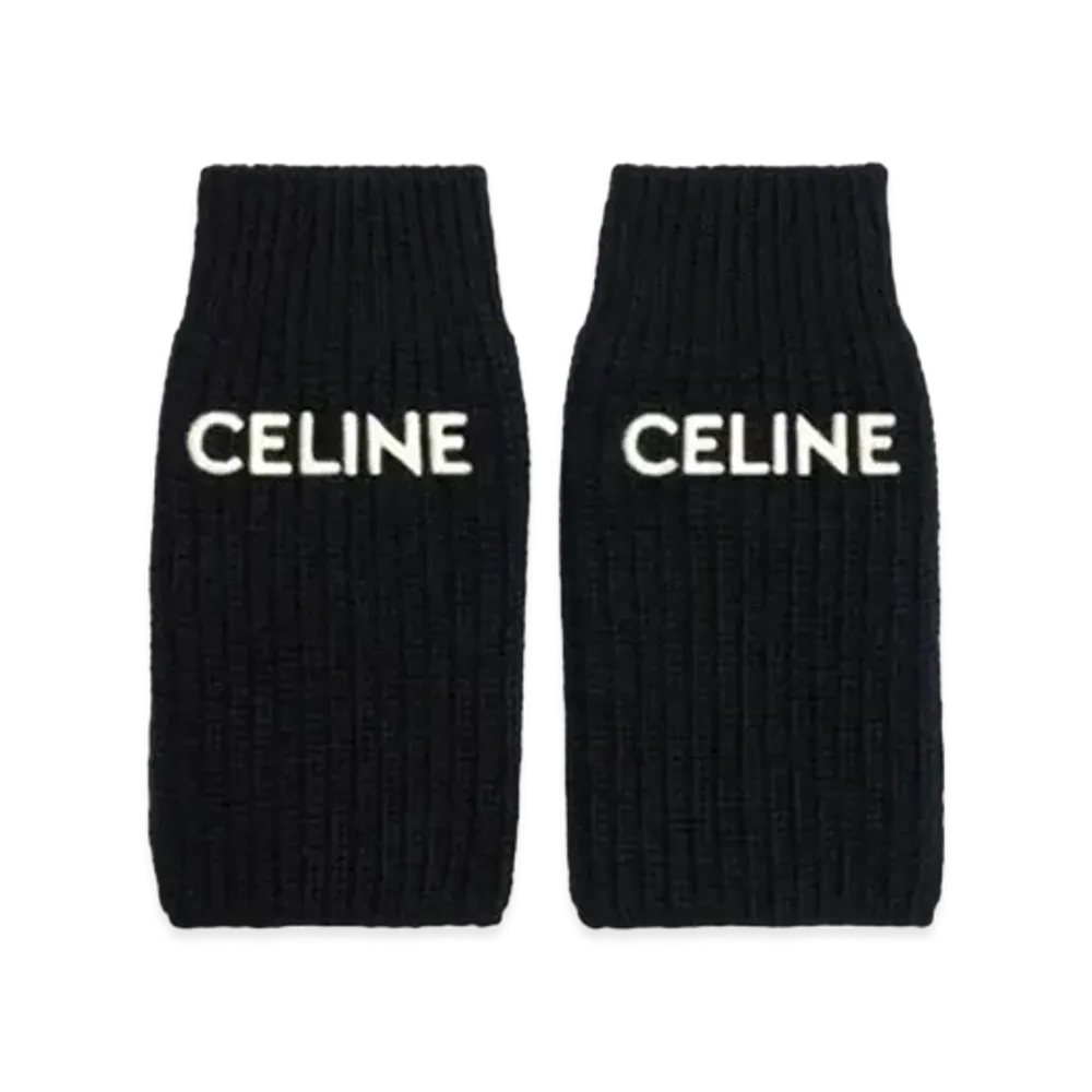 CELINE Wool Mittens "Black"