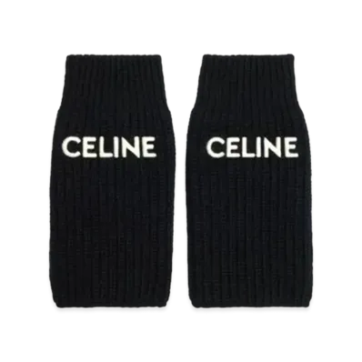 CELINE Wool Mittens "Black"