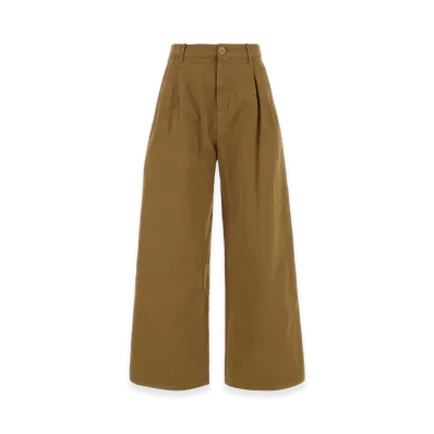 Jil Sander Women's Cotton Wide-Leg Pant "Beige/Camel"