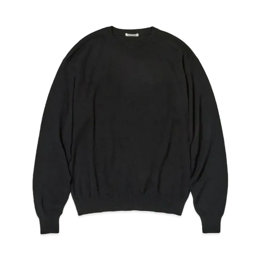 AURALEE Cashmere Silk Wool Knit P/O "Black"