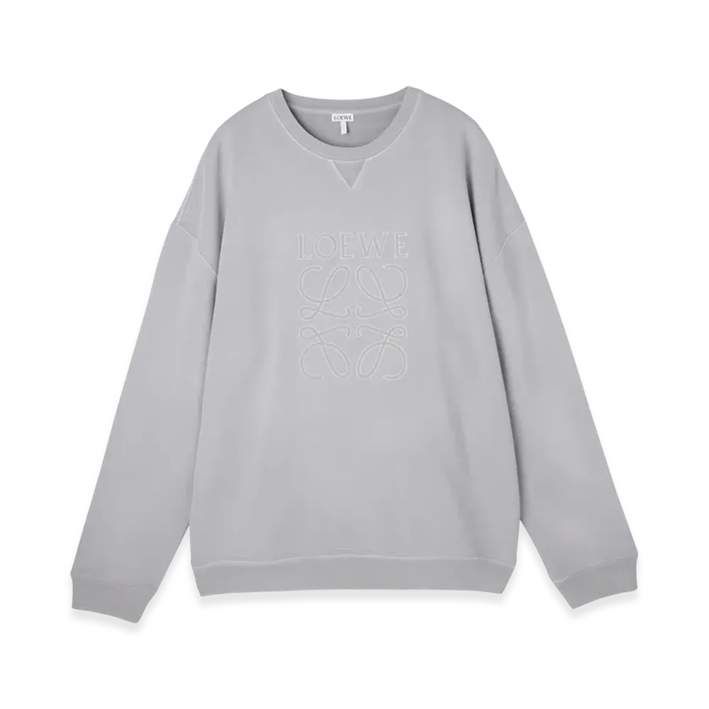 LOEWE Men's Relaxed Fit Sweatshirt "Light Grey"