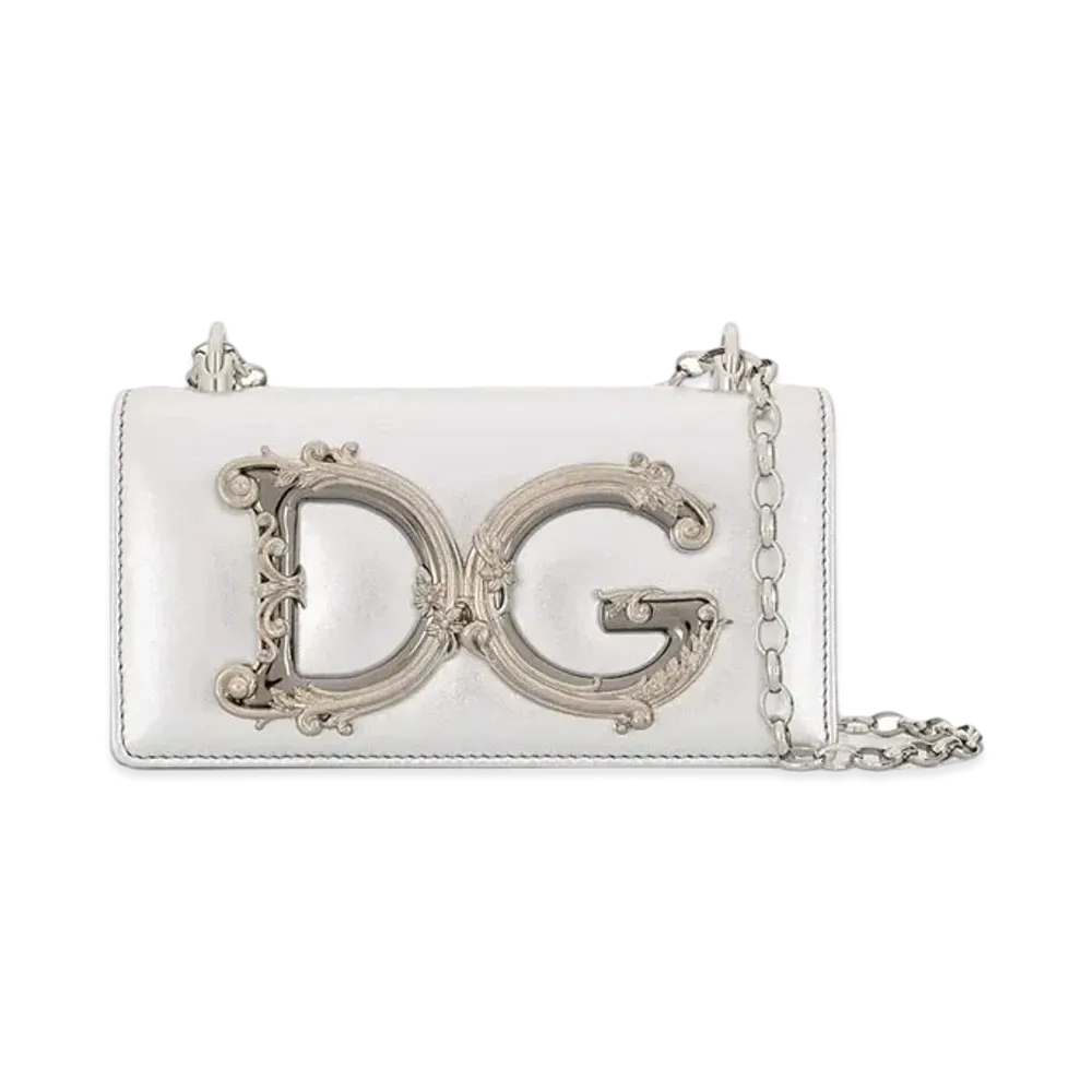 Dolce&Gabbana DG Girls Phone Bag Moldrenpa Leather "Silver"