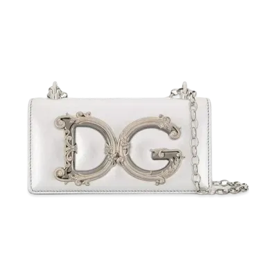 Dolce&Gabbana DG Girls Phone Bag Moldrenpa Leather "Silver"